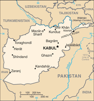 Mapa Afganistanu