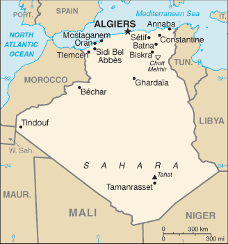 Mapa Algierii
