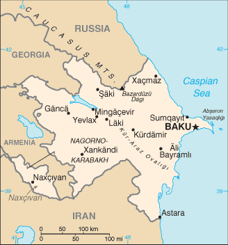 Mapa Azerbejdżanu