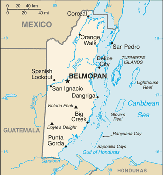 Mapa Belize