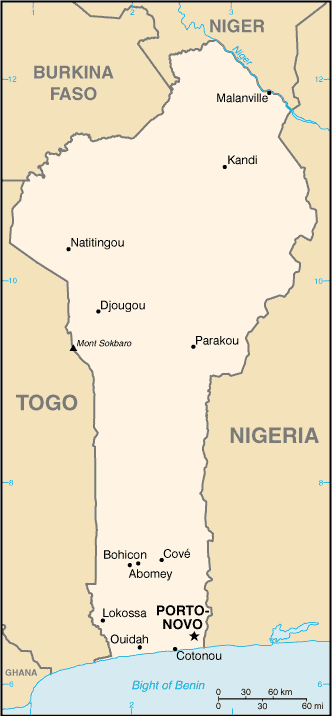 Mapa Benin