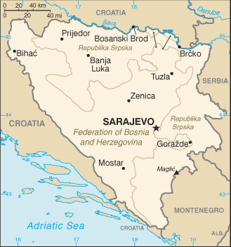 Mapa Bośni i Hercegowiny