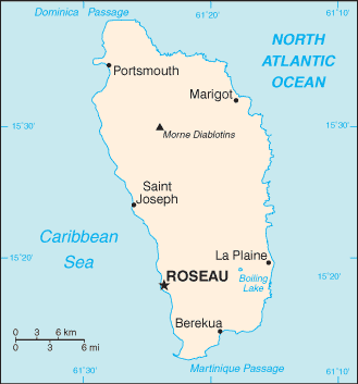 Mapa Dominika