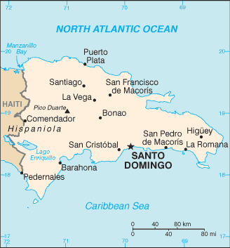 Mapa Dominikany