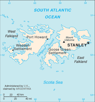 Mapa Falklandy