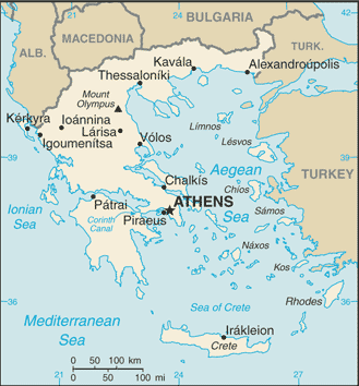 Mapa Grecji