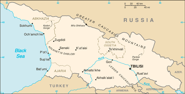 Mapa Gruzji