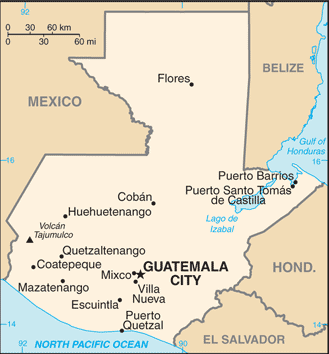 Mapa Gwatemala