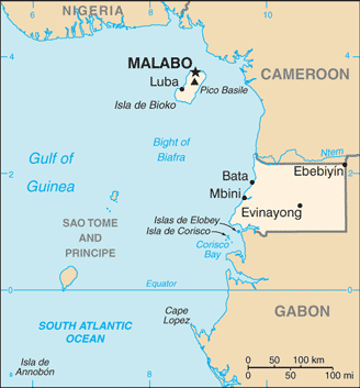 Mapa Gwinea Równikowa