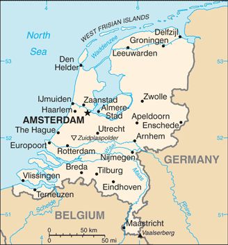 Mapa Holandia