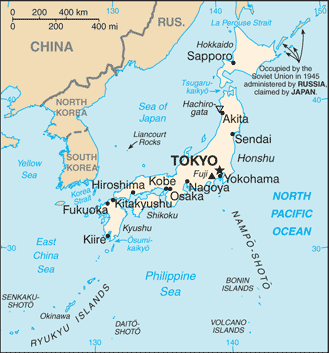 Mapa Japonii