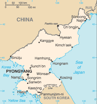 Mapa Korei Północnej