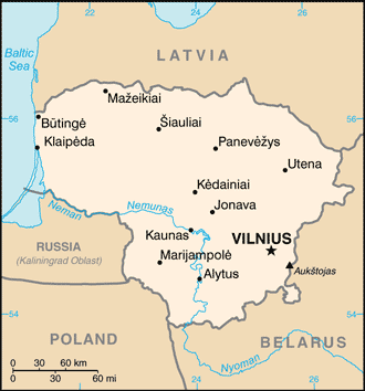 Mapa Litwy