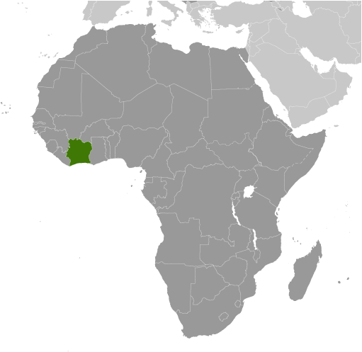Wybrzeże Kości Słoniowej mapa