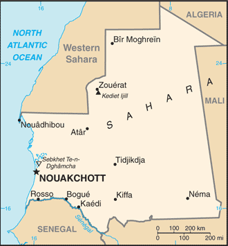 Mapa Mauretanii