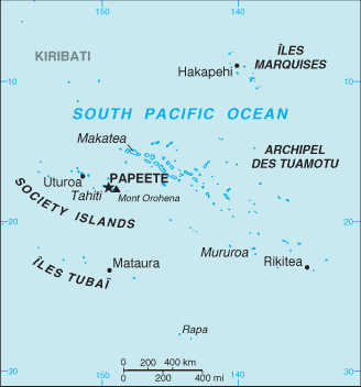 Mapa Polinezji Francuskiej