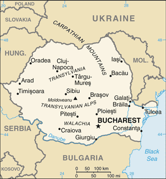 Mapa Rumunii