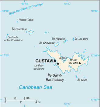 Mapa Saint-Barthelemy