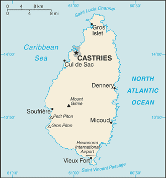 Mapa Saint Lucia