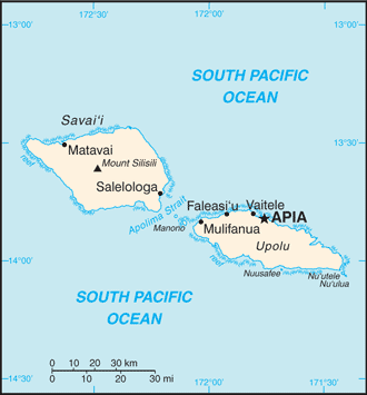 Mapa Samoa