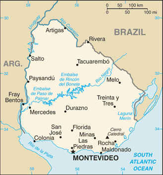 Mapa Urugwaj