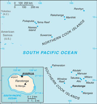 Mapa Wysp Cooka