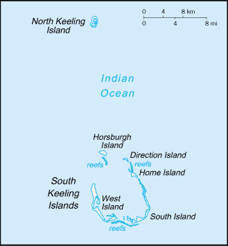 Mapa Wysp Kokosowe